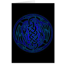 Celtic Birds of Peace (blue version) Cards