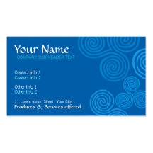 Celtic Blue Curl Swirl w- Logo Business Card