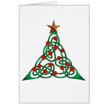 celtic Christmas tree Greeting Cards