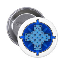 Celtic Cross 4 Blue Button