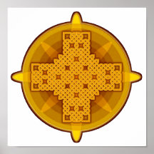 Celtic Cross 4 Gold Print