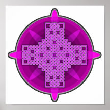 Celtic Cross 4 Purple Poster