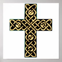 Celtic Cross 7 Gold Print