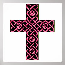 Celtic Cross 7 Red Poster
