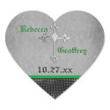 Celtic Cross Green, Black, Grey Wedding Sticker