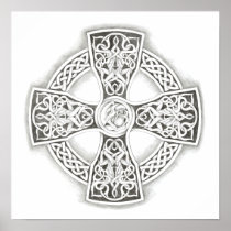 Celtic Cross Knotwork Irish Poster Fine Art Print