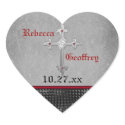 Celtic Cross Red, Black, Grey Wedding Sticker