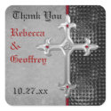 Celtic Cross Red, Black, Wedding Favour Sticker