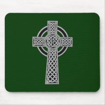 Celtic Cross - Silver Mouse Pads