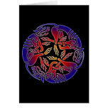 Celtic Dog Chase (rainbow version) Greeting Cards
