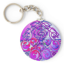 Celtic Dragons Purple-Blue Key Chains