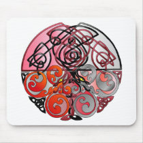 Celtic Dragons Red-Black Mouse Pad