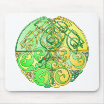 Celtic DragonsYellow-Green Mouse Pads