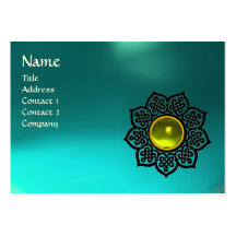 CELTIC FLOWER MONOGRAM blue aquamarine,  topaz Business Cards