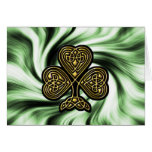 celtic gold shamrock St Patrick's day card cards