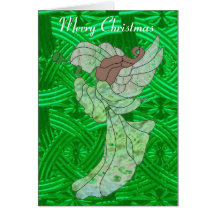 Celtic Guardian Angel in Stained Glass Card