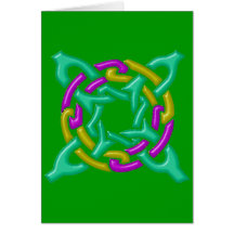 Celtic Knot 13 Green Purple Greeting Cards