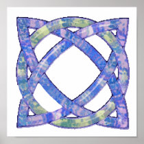 Celtic Knot 8 Blue Posters