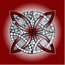 Celtic Knot Doodle Maroon Red Acrylic Cut Outs