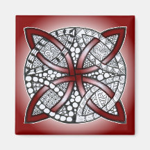 Celtic Knot Doodle Maroon Red Refrigerator Magnet