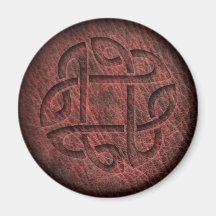 Celtic knot embossed leather fridge magnets