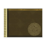 Celtic knot in dark brown with gold accent postcards