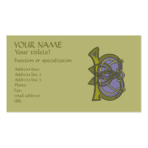 Celtic Knot letter initial monogram B Business Card Template