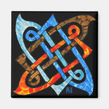 Celtic Knot of the Elements-Earth,Air,Fire,Water Refrigerator Magnets