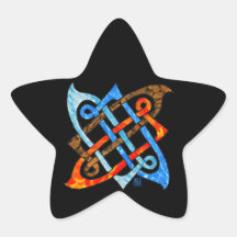 Celtic Knot of the Elements-Earth,Air,Fire,Water Star Stickers