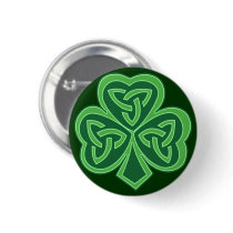Celtic Knot Shamrock Pinback Button