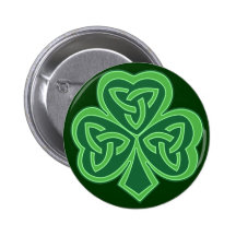 Celtic Knot Shamrock Pinback Button