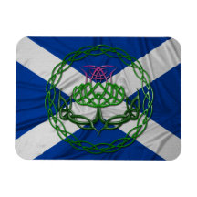 Celtic Knot Thistle And Flag Flexible Magnets