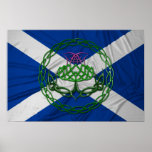 Celtic Knot Thistle And Flag Posters