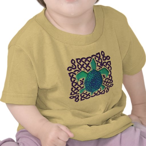 Celtic Knot Turtle (Blue) Infant T-Shirts