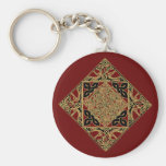 Celtic Knotwork Birds Keychain, Burgundy