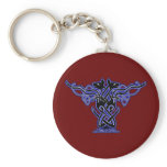 Celtic Knotwork Hounds Keychain, Burgundy