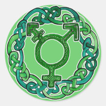 Celtic Knotwork Transgender Symbol Round Stickers