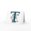 Celtic Letter T monogram card