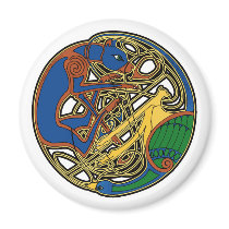 Celtic Magnets, Hound and Bird Design #1