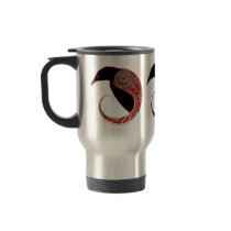Celtic Mugs, Morrigan Raven Design #2