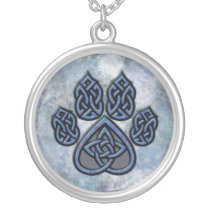 Celtic Paw Blue Necklace