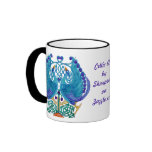 Celtic Peacocks Black Ringer Mug