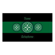 Celtic Profile Card - Green and Black 4 Business Card Template