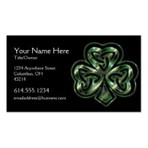 Celtic Shamrock Design 2 Irish Business Card
