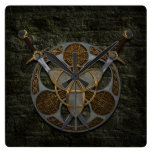 Celtic Shield and Swords Clock