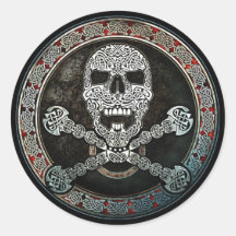 Celtic Skull & Crossbones Stickers