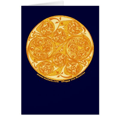 Celtic Spiral Card, Sun Mandala Design
