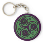 Celtic Spiral Keychain, Triskelion design #1