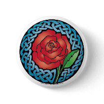 Celtic Stained Glass Rose Pinback Button
