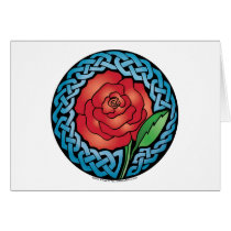 Celtic Stained Glass Rose Card